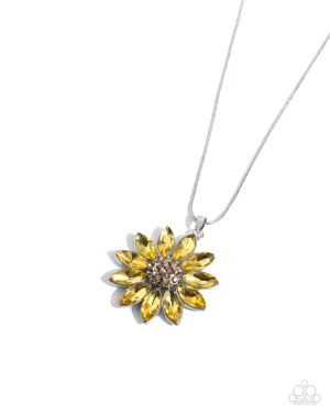 Fortunate Floral - Yellow Necklace - Paparazzi Accessories