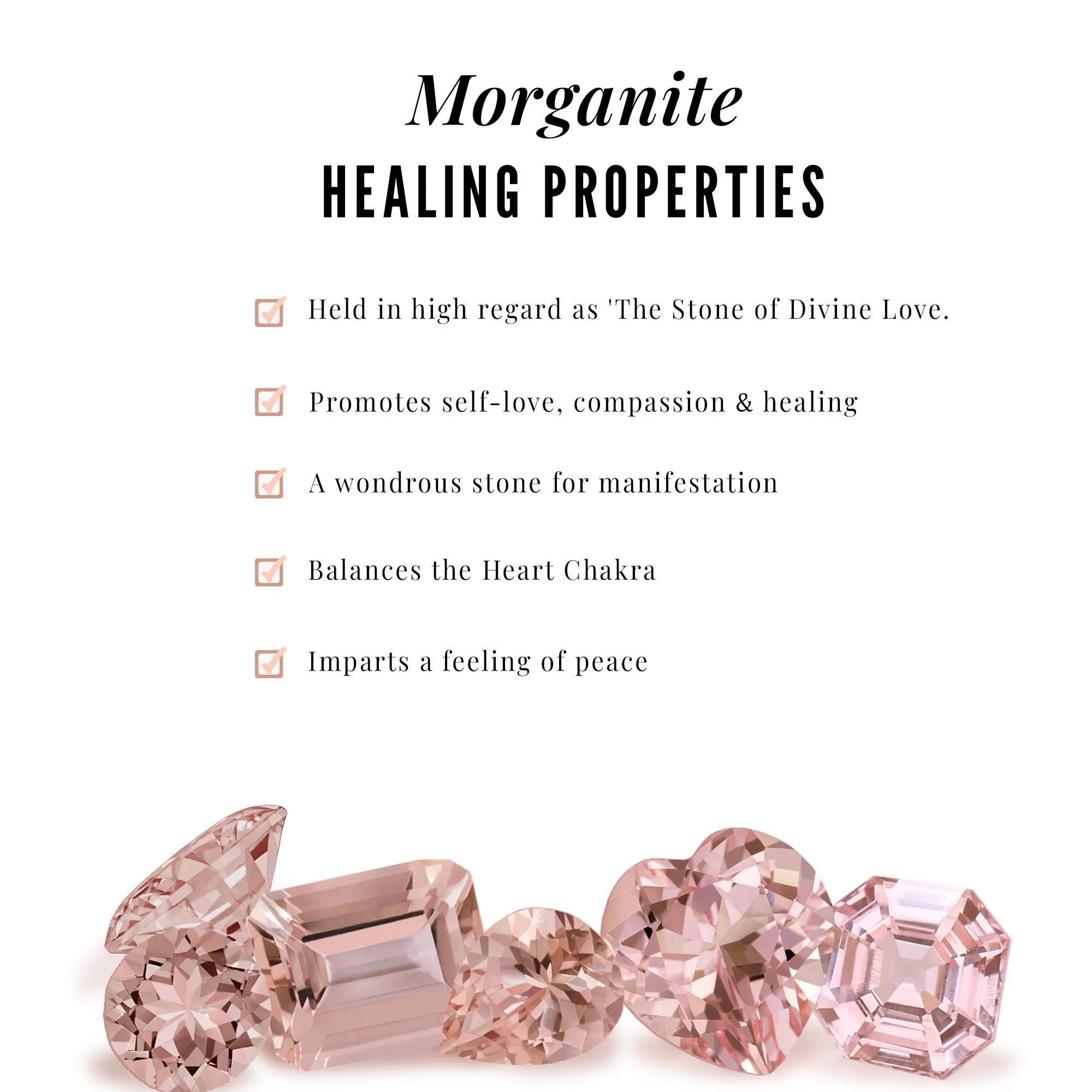 Genuine Morganite Heart Drop Pendant Necklace with Diamond