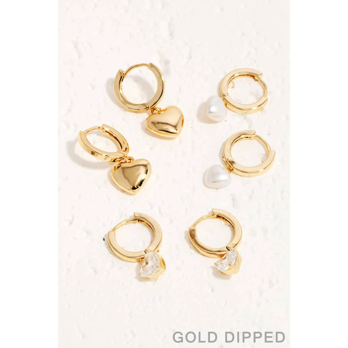 Gold Dipped Heart Huggies