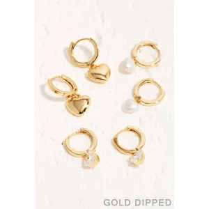 Gold Dipped Heart Huggies