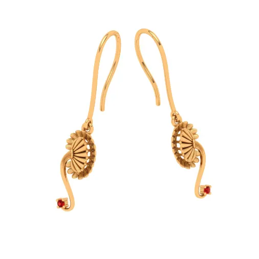 Gold Earrings Design With A Bong-fan Shape