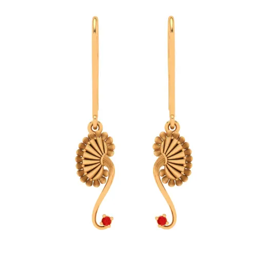 Gold Earrings Design With A Bong-fan Shape