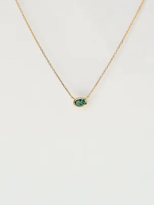 Grace Necklace with Green Sapphire - 9k Gold