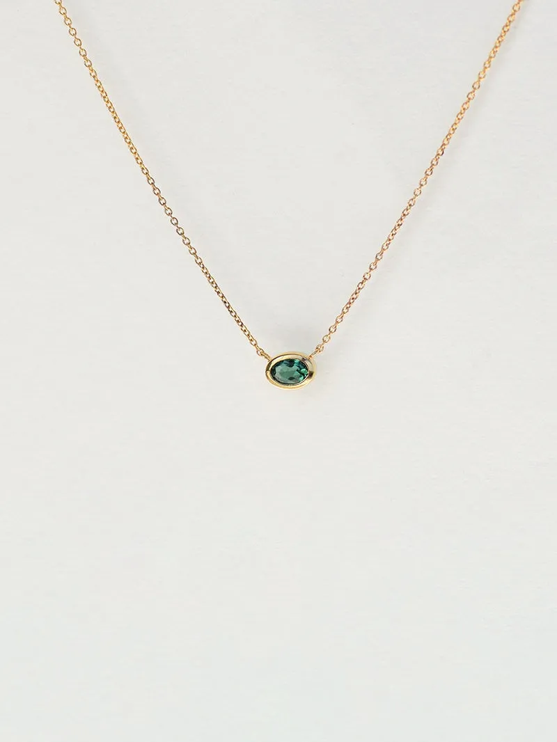 Grace Necklace with Green Sapphire - 9k Gold