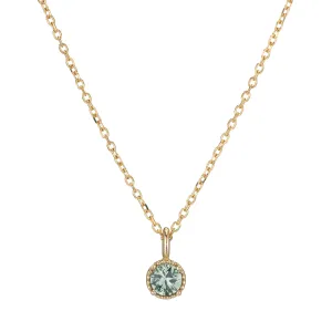 Green Sapphire Milgrain Necklace (ready to ship option)*