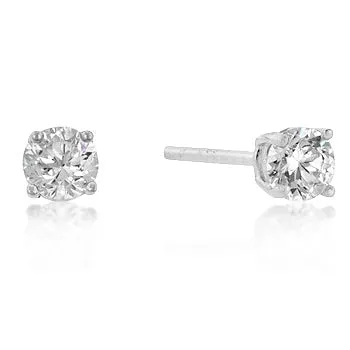 Haley Round Cut Stud Earrings – 4mm  | 0.5ct | Sterling Silver