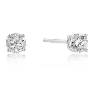 Haley Round Cut Stud Earrings – 4mm  | 0.5ct | Sterling Silver