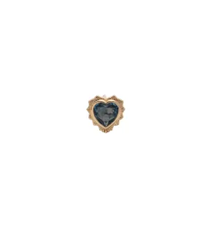 Heart: London Blue Topaz Stud