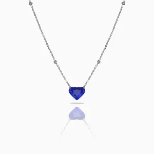 Heart Shape Large Sapphire Necklace