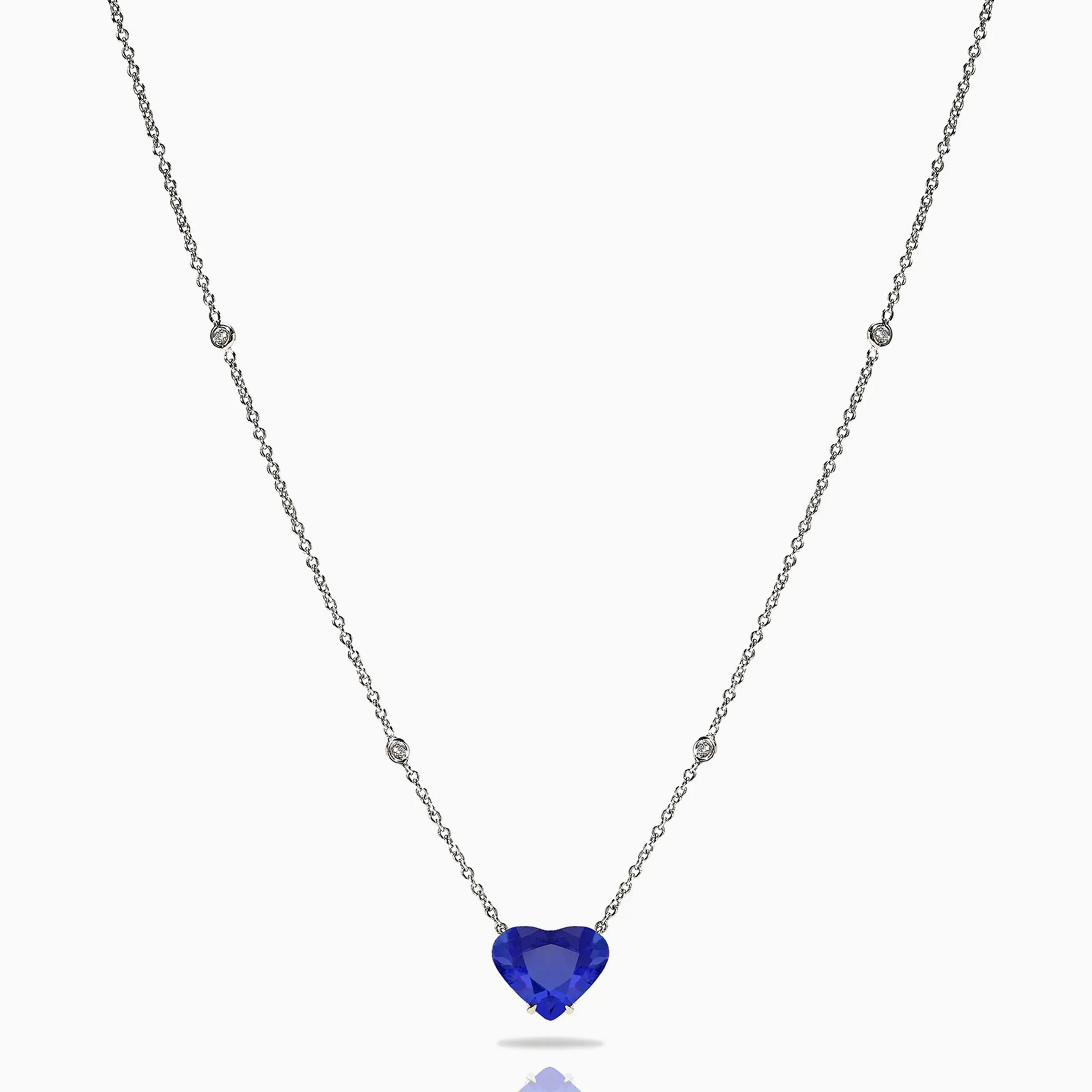 Heart Shape Large Sapphire Necklace