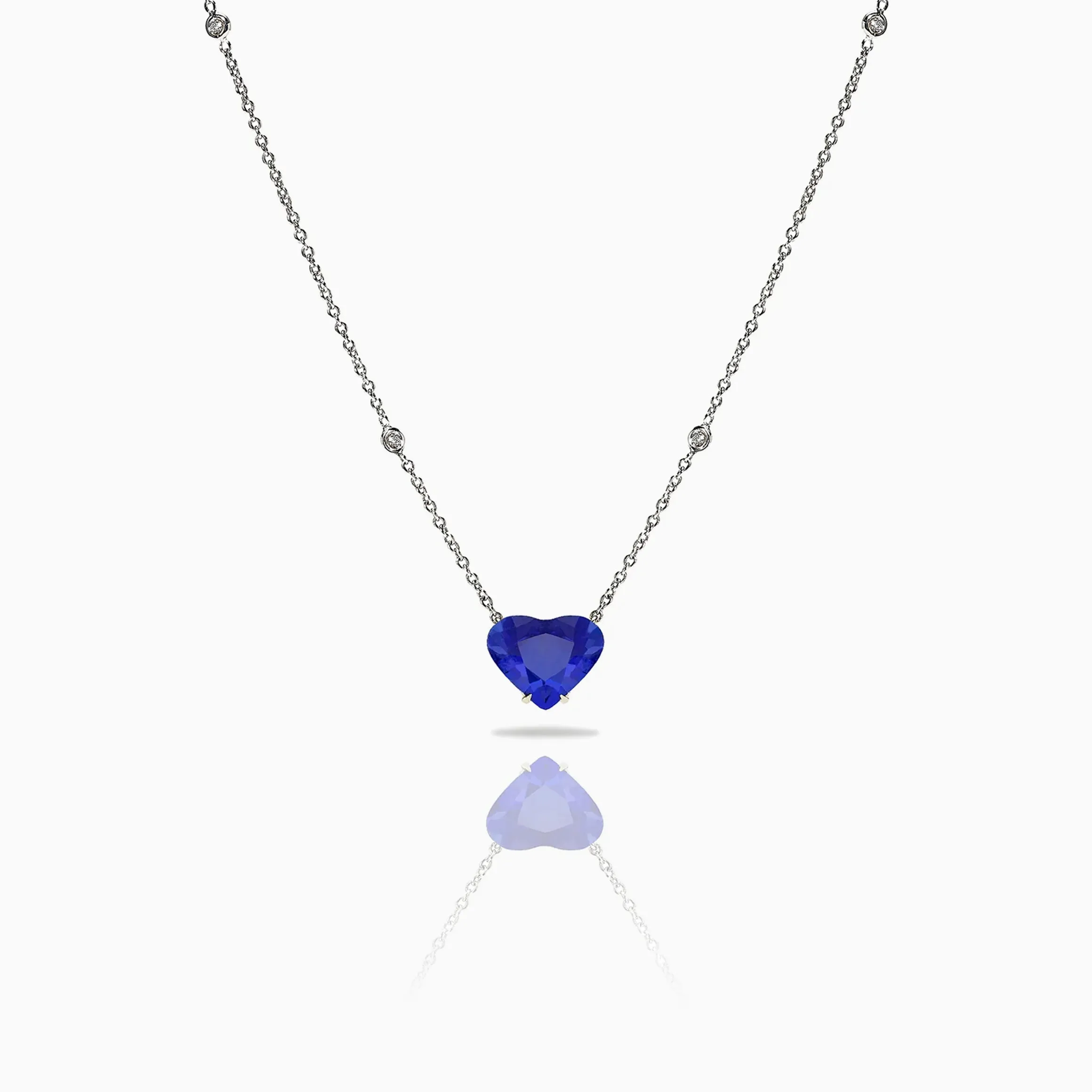 Heart Shape Large Sapphire Necklace