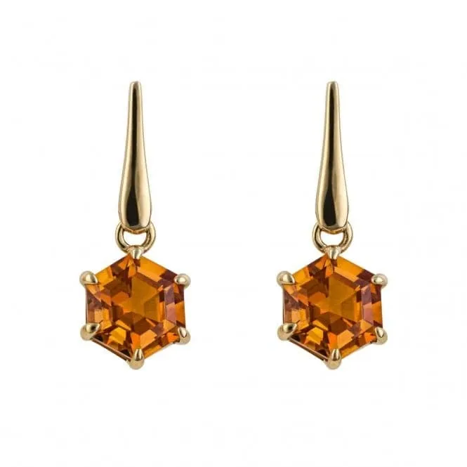 Hexagonal Citrine Earrings GE2443R