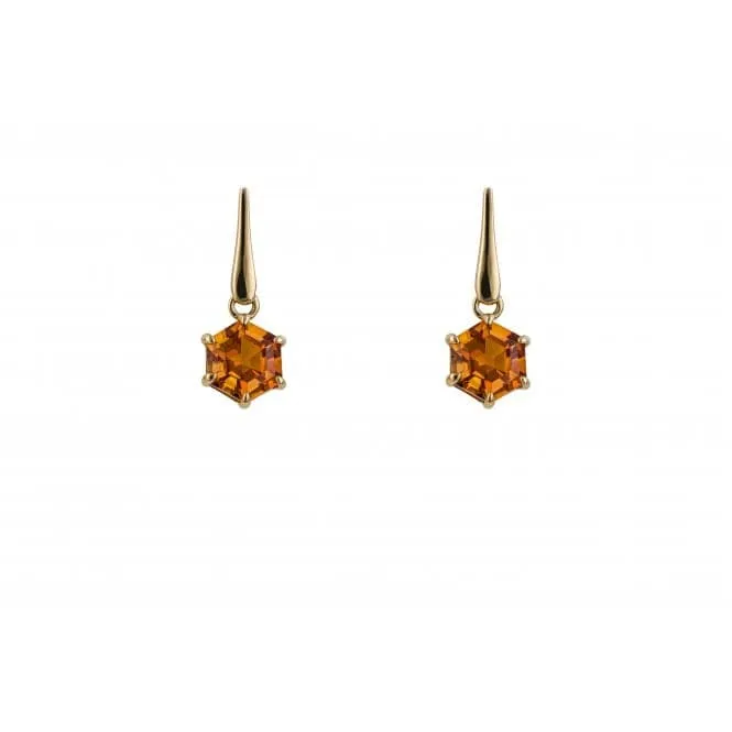 Hexagonal Citrine Earrings GE2443R