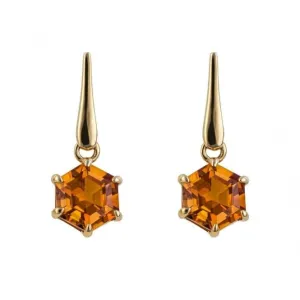 Hexagonal Citrine Earrings GE2443R