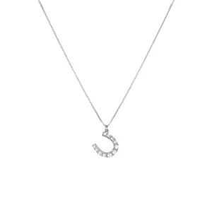 Horseshoe Necklace | White Topaz