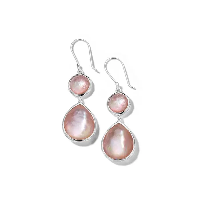 Ippolita Wonderland Brown Shell Double Drop Earrings in Sterling SIlver