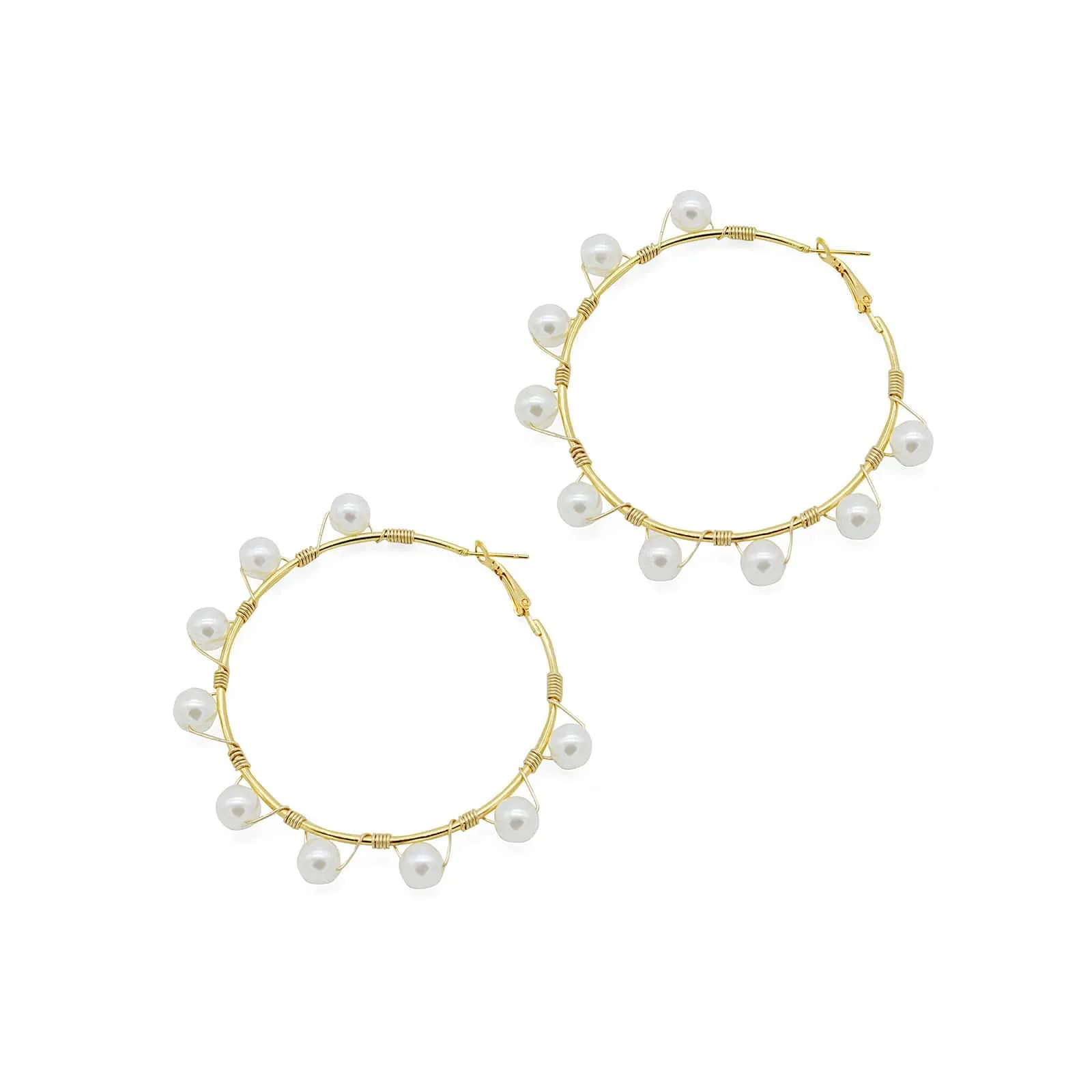 Joker & Witch Glam Pearls Hoop Earrings for Women