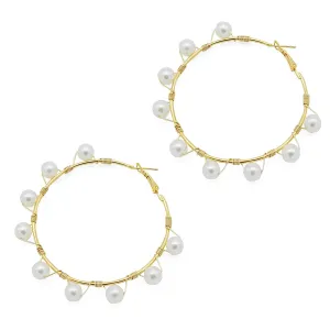 Joker & Witch Glam Pearls Hoop Earrings for Women