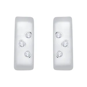 KATARINA 1/10 cttw Bezel Set Diamond Huggie Earrings