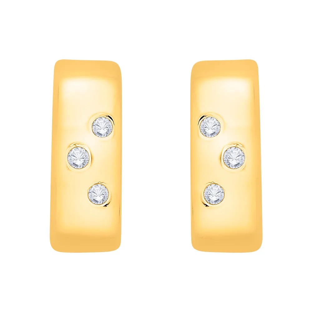 KATARINA 1/10 cttw Bezel Set Diamond Huggie Earrings