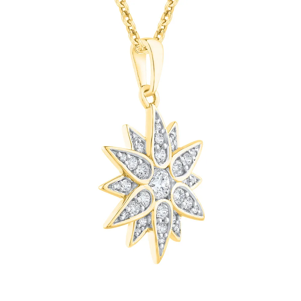 KATARINA Diamond Flower Pendant Necklace (5/8 cttw)