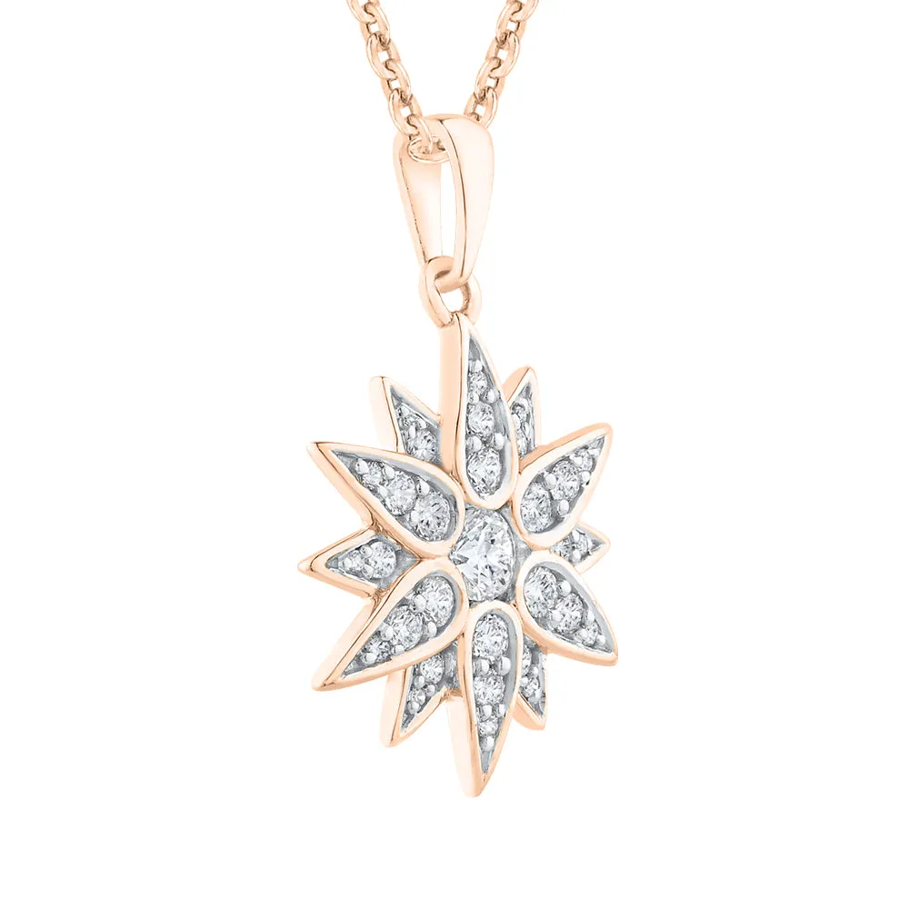 KATARINA Diamond Flower Pendant Necklace (5/8 cttw)