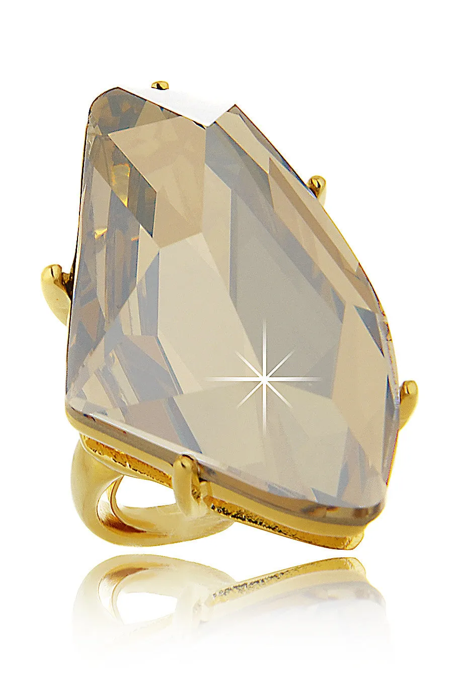 KENNETH JAY LANE JOSEPHINE Hexagonal Citrine Crystal Ring