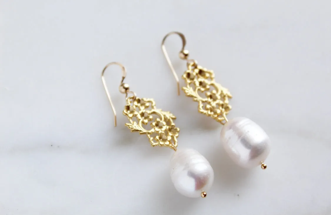 Lace & Pearl dangles