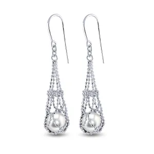 Lace Sterling Silver Freshwater Pearl Earrings