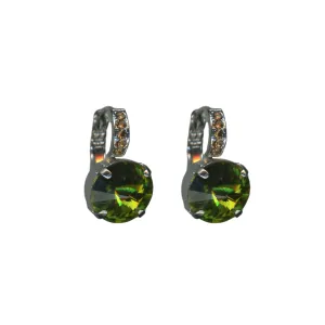 Large Embellished Single Leverback Earrings in "Evergreen" *Custom*