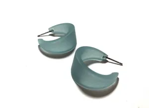 Leetie Lovendale - Teal Frosted Small Marilyn Lucite Hoop Earrings