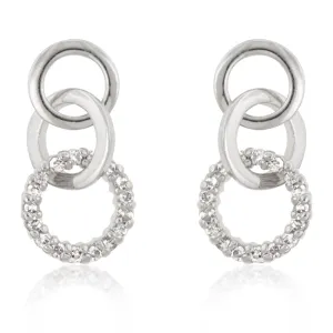 Leola Silver Triplet Circle CZ Earrings | 0.5ct