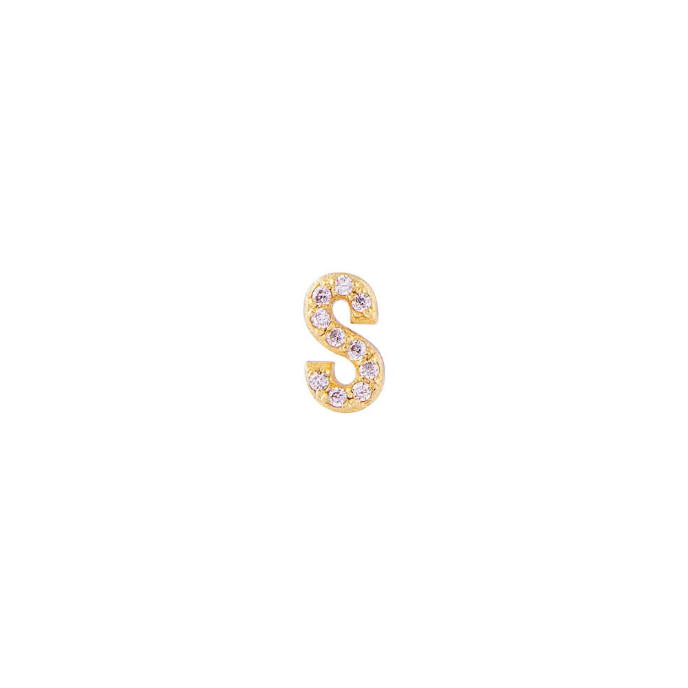 LETTER PAVE STUD - R