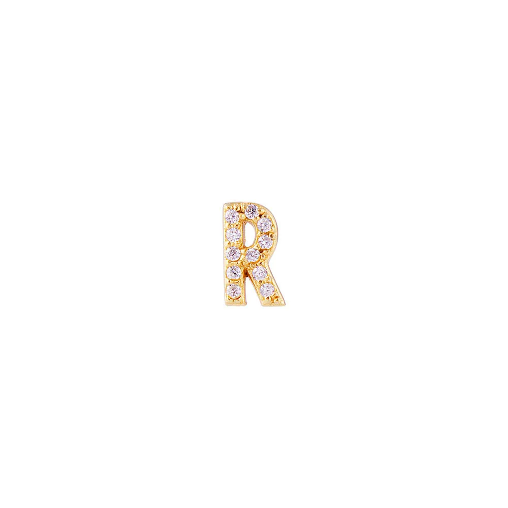 LETTER PAVE STUD - R