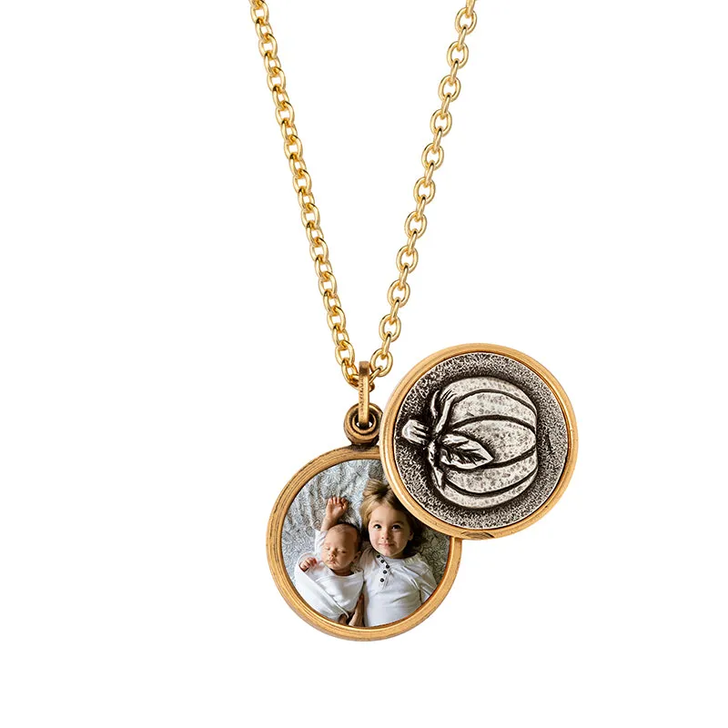 Little Pumpkin Personalized Photo Locket Necklace