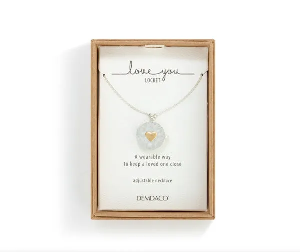 Love you Locket Necklace - Silver