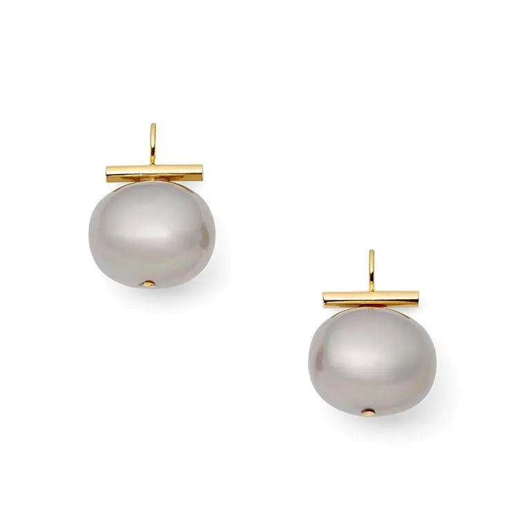 Lrg Pebble Pearl Earring