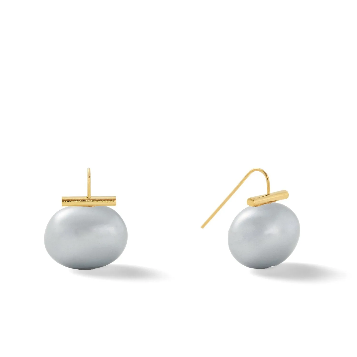 Lrg Pebble Pearl Earring