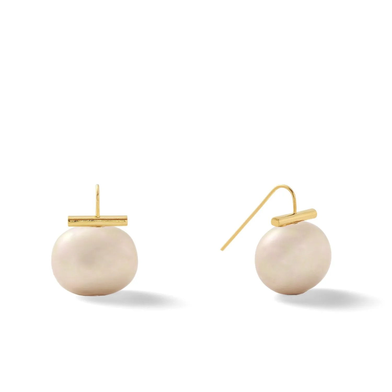 Lrg Pebble Pearl Earring