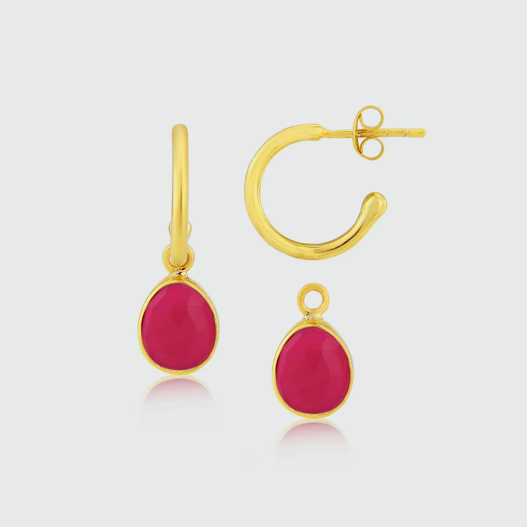 Manhattan Gold Interchangeable Gemstone Earrings