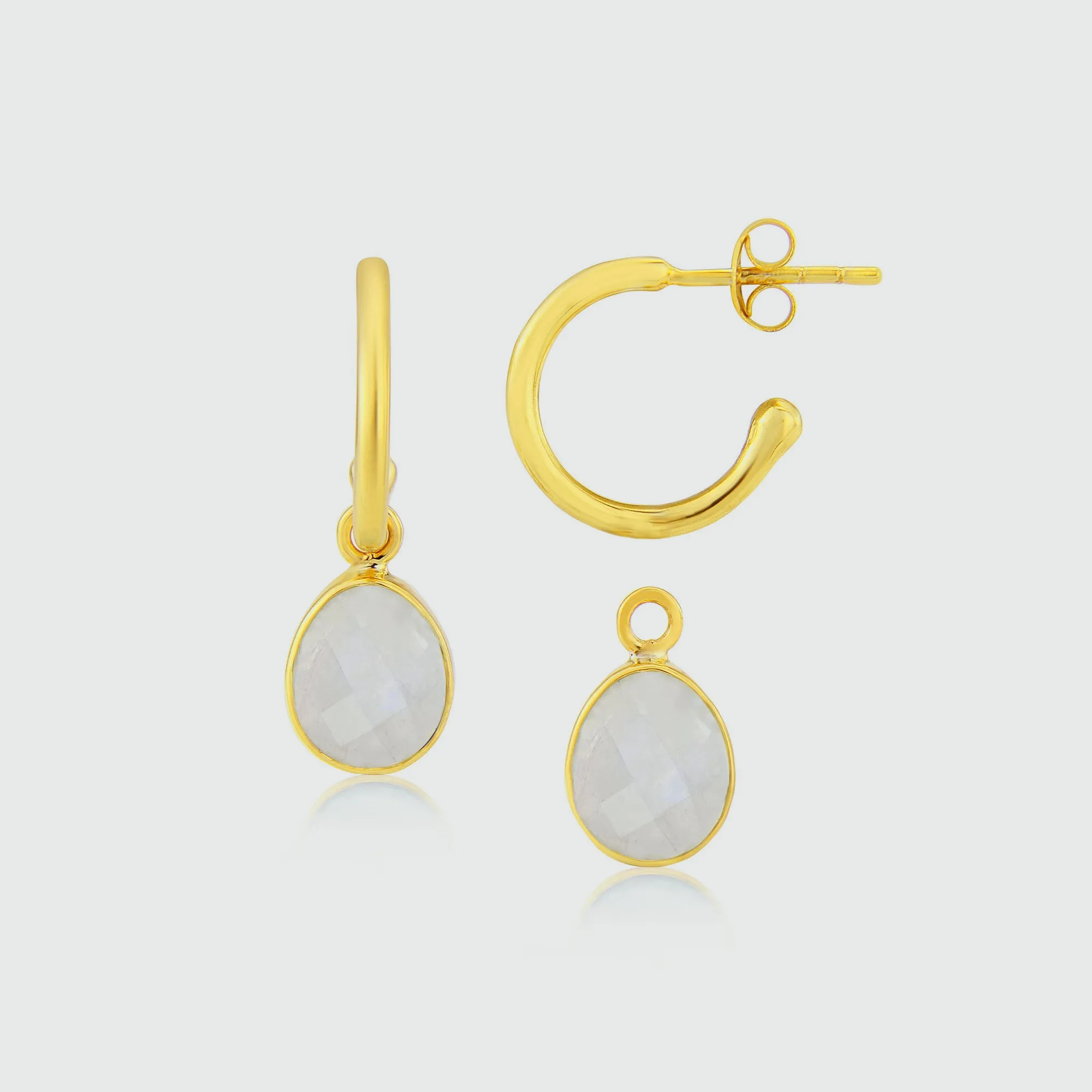 Manhattan Gold Interchangeable Gemstone Earrings