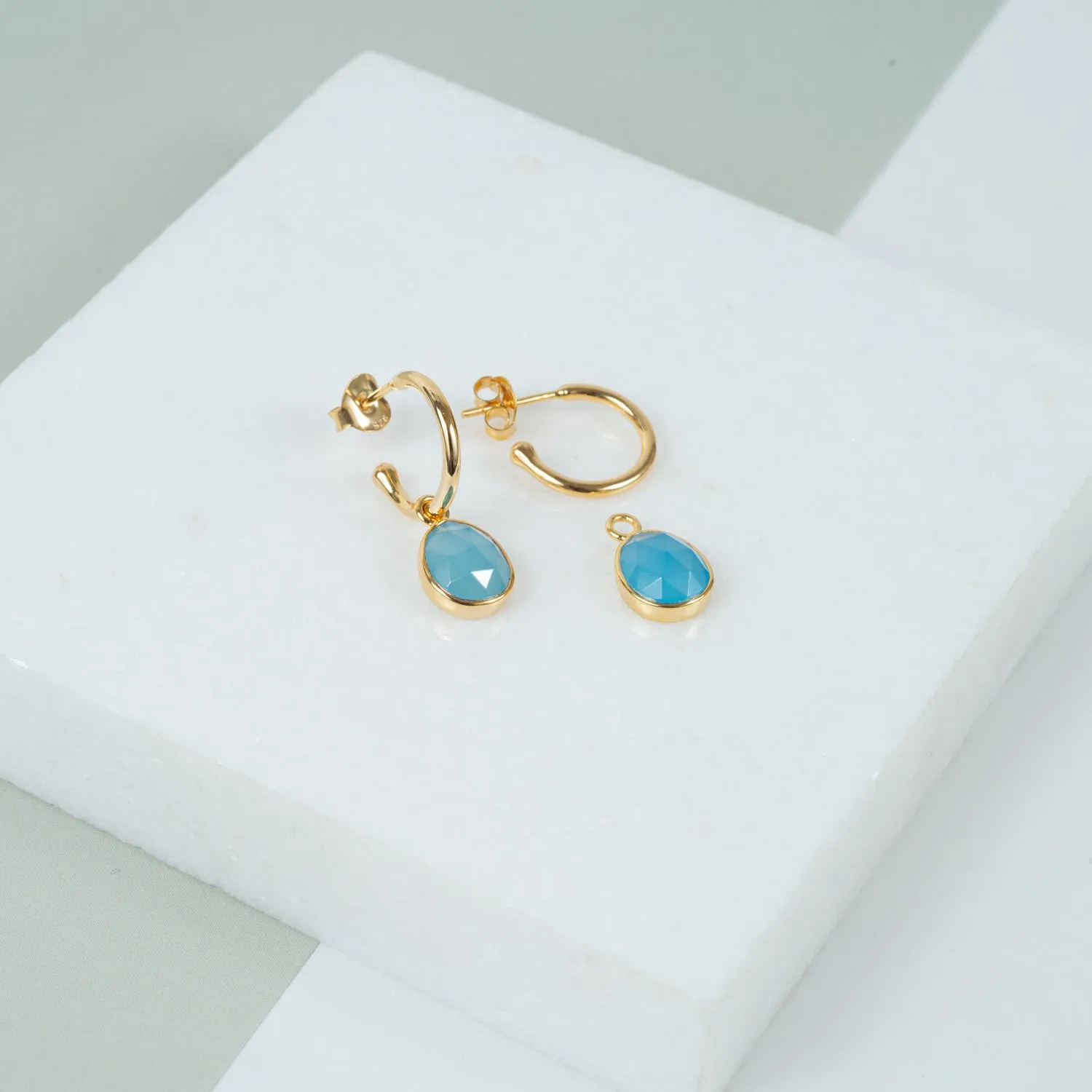 Manhattan Gold Interchangeable Gemstone Earrings