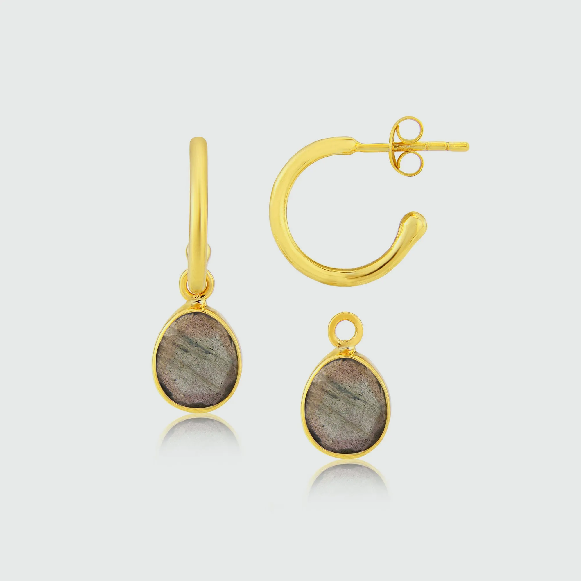 Manhattan Gold Interchangeable Gemstone Earrings