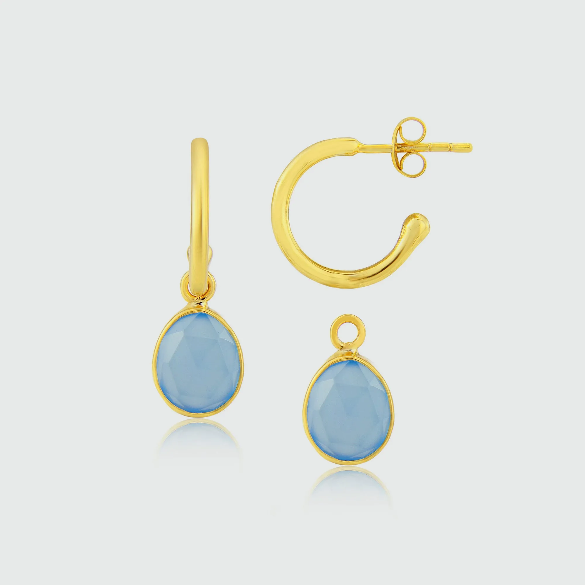 Manhattan Gold Interchangeable Gemstone Earrings