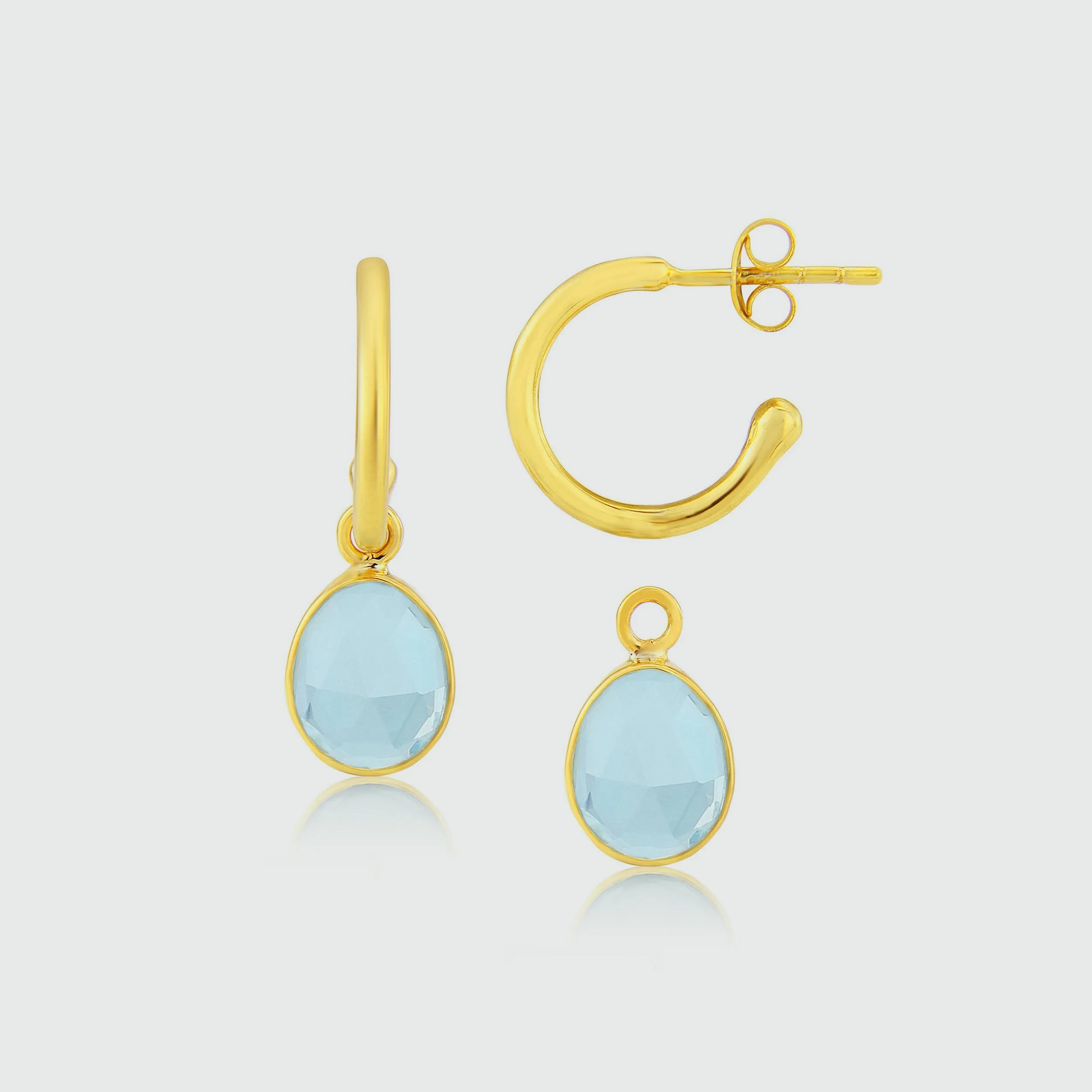 Manhattan Gold Interchangeable Gemstone Earrings