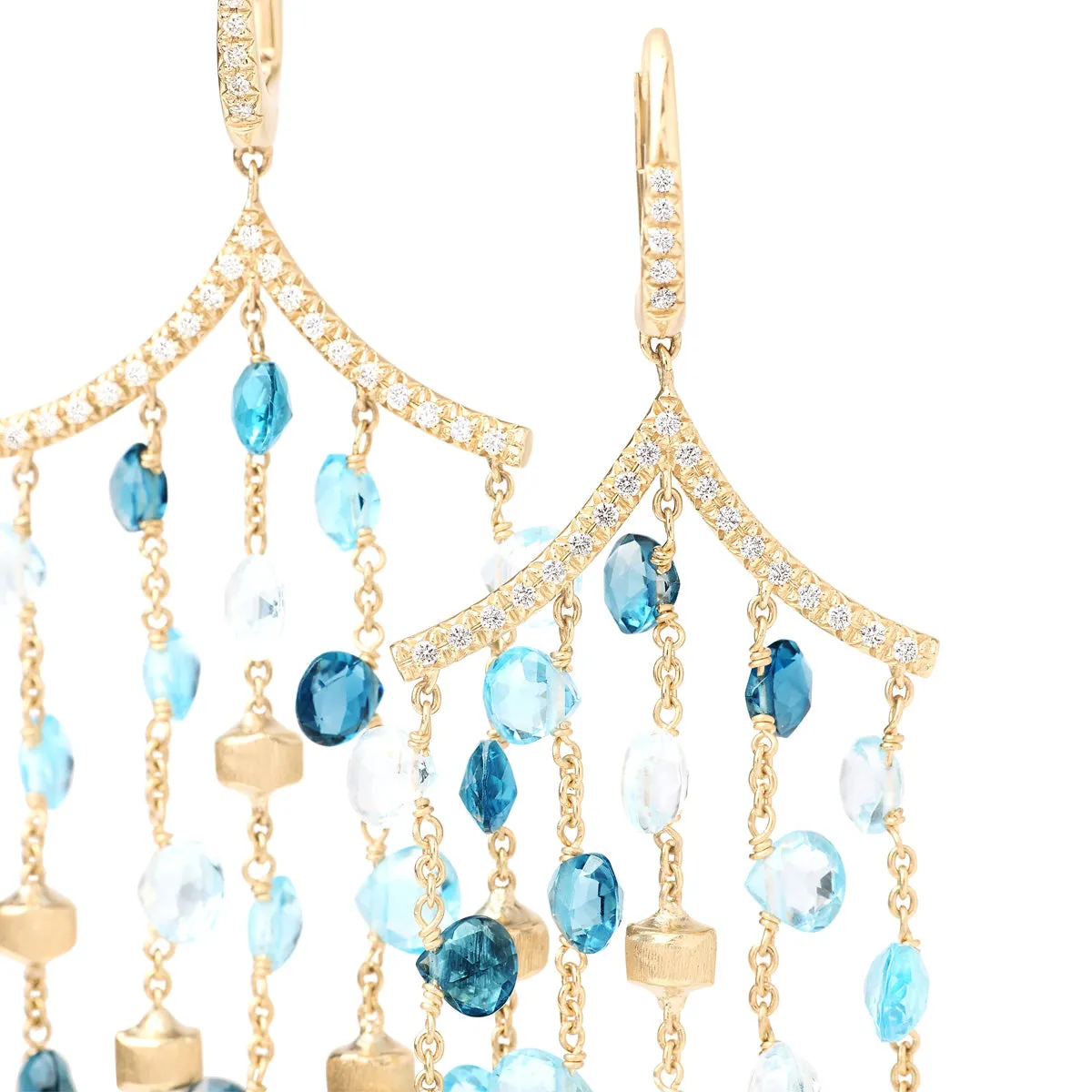 Marco Bicego Paradise Mixed Topaz Five Strand Chandelier Earrings