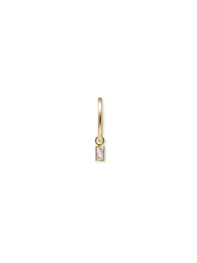 Mel Soldera Baguette Hoop Charm Earrings