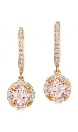 Morganite and Diamond Drop