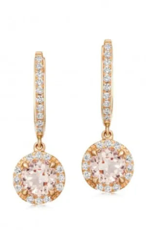 Morganite and Diamond Drop