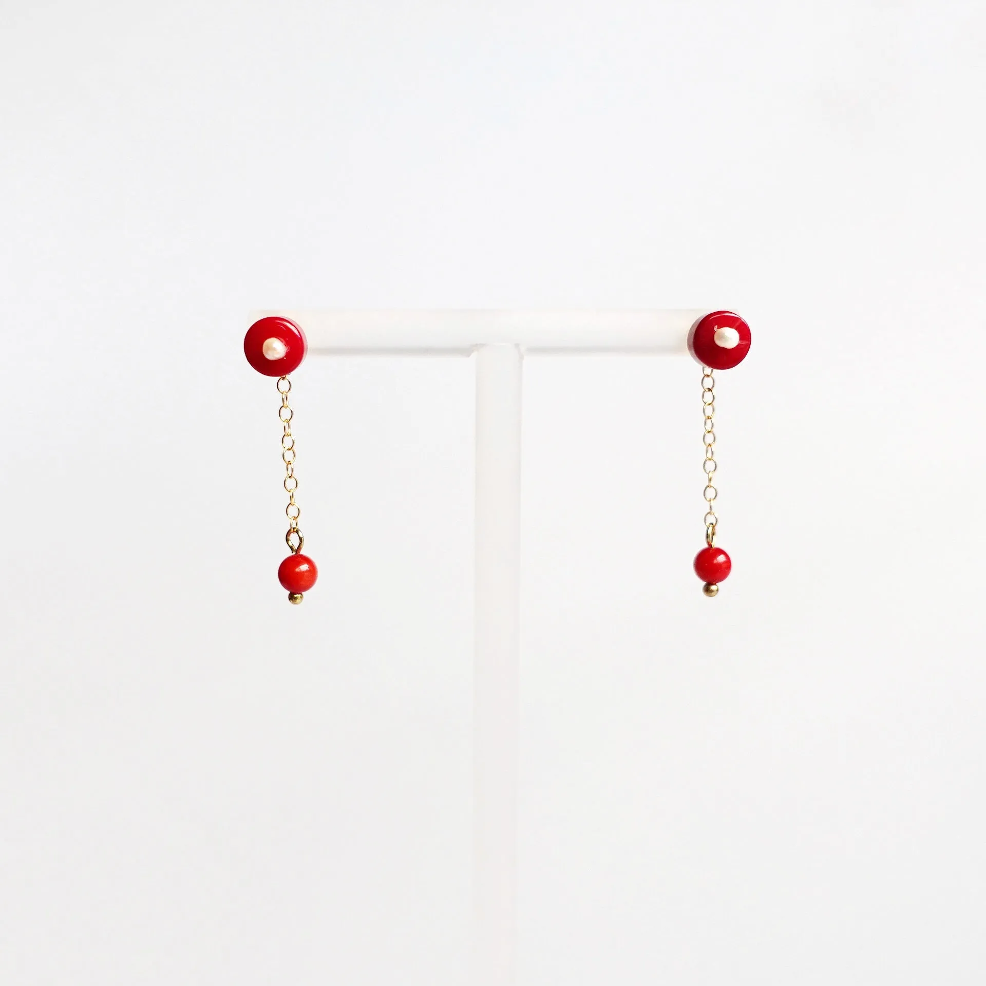 Multi-style Red Coral Studs